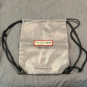 Hunter White Backpack with Drawstring Closure